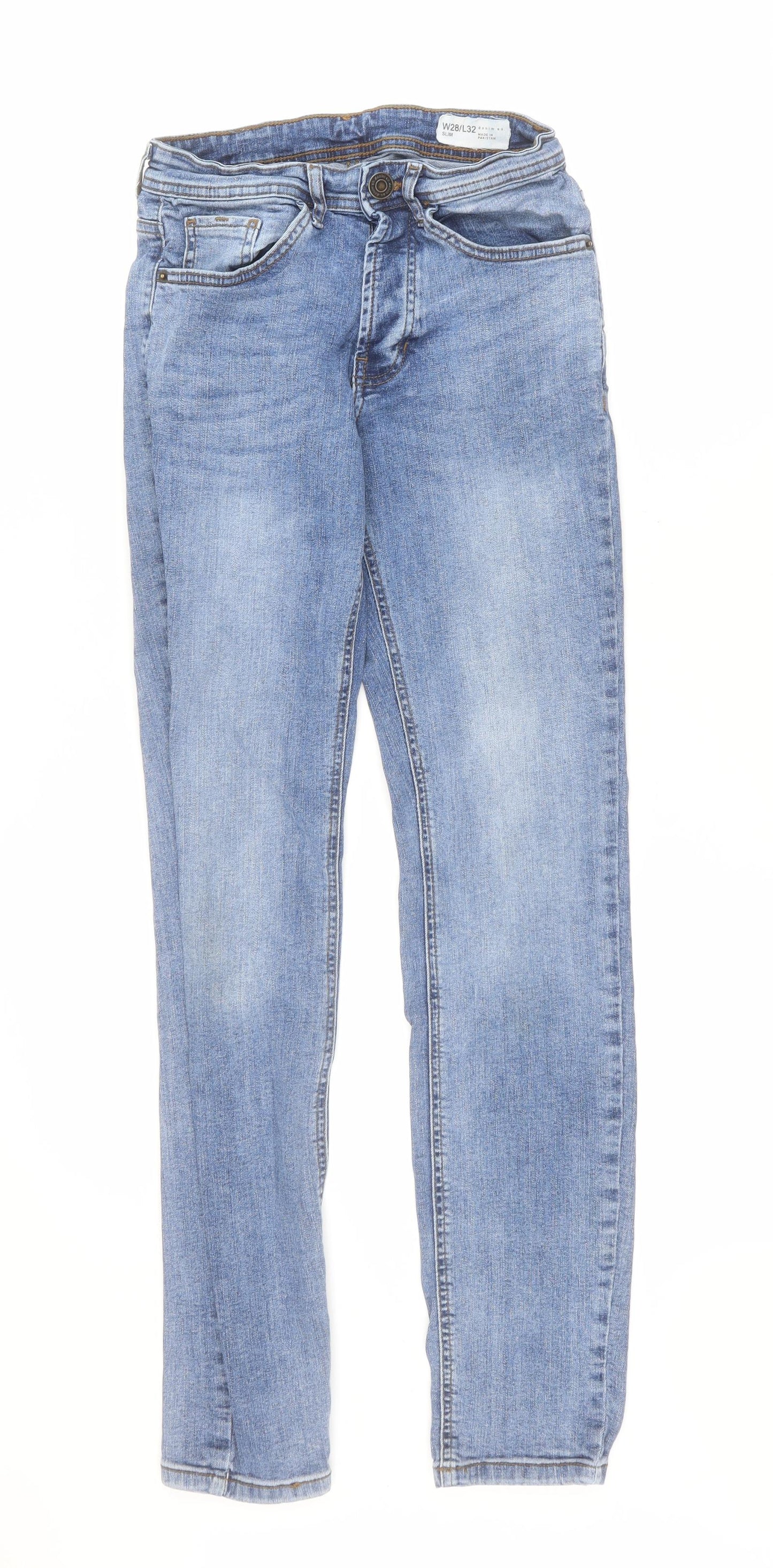 Denim co Womens Blue  Cotton Skinny Jeans Size 28 L31 in Regular Zip