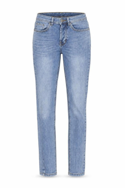 Front view of Denim co women’s blue cotton skinny jeans, size UK 28, 31-inch leg regular zip