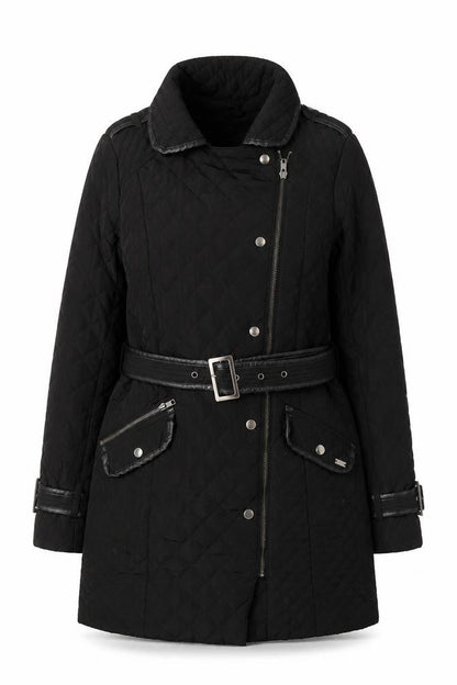Womens UK Size 10 Matalan Black Quilted Coat