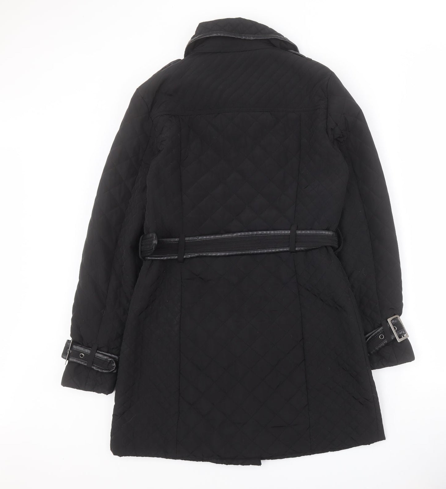 Womens UK Size 10 Matalan Black Quilted Coat