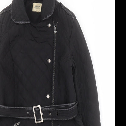 Womens UK Size 10 Matalan Black Quilted Coat