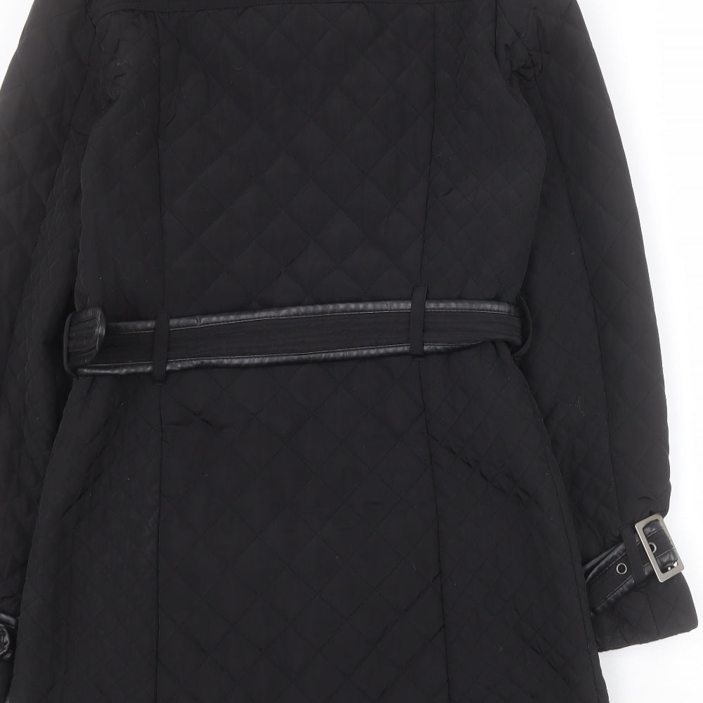 Womens UK Size 10 Matalan Black Quilted Coat