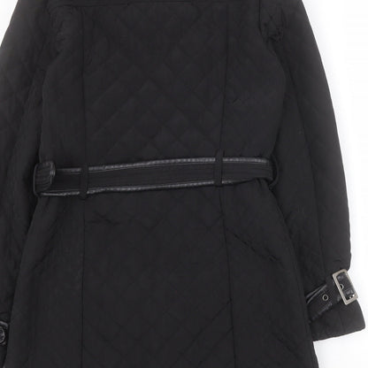 Womens UK Size 10 Matalan Black Quilted Coat