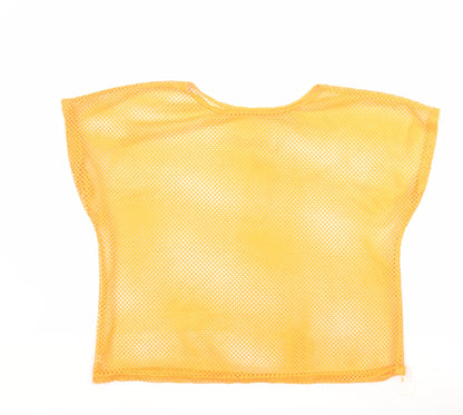 SheIn Womens Orange  Polyester Basic T-Shirt Size L Round Neck