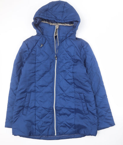 Womens UK Size 8 Anne De Lancay Blue Quilted Coat