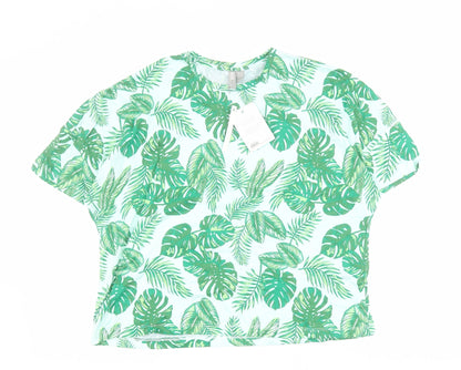 Womens UK Size 6 ASOS Green Cropped T-Shirt