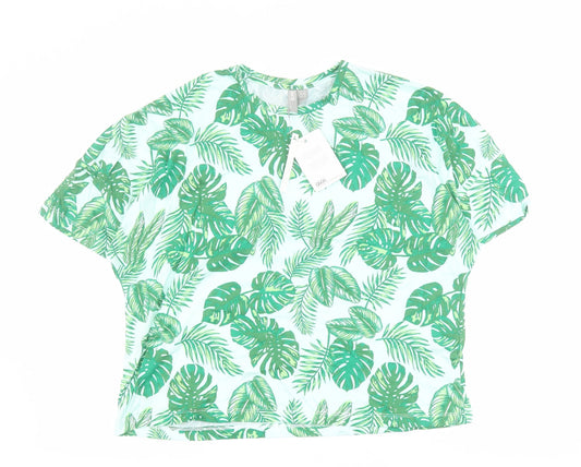 Womens UK Size 6 ASOS Green Cropped T-Shirt