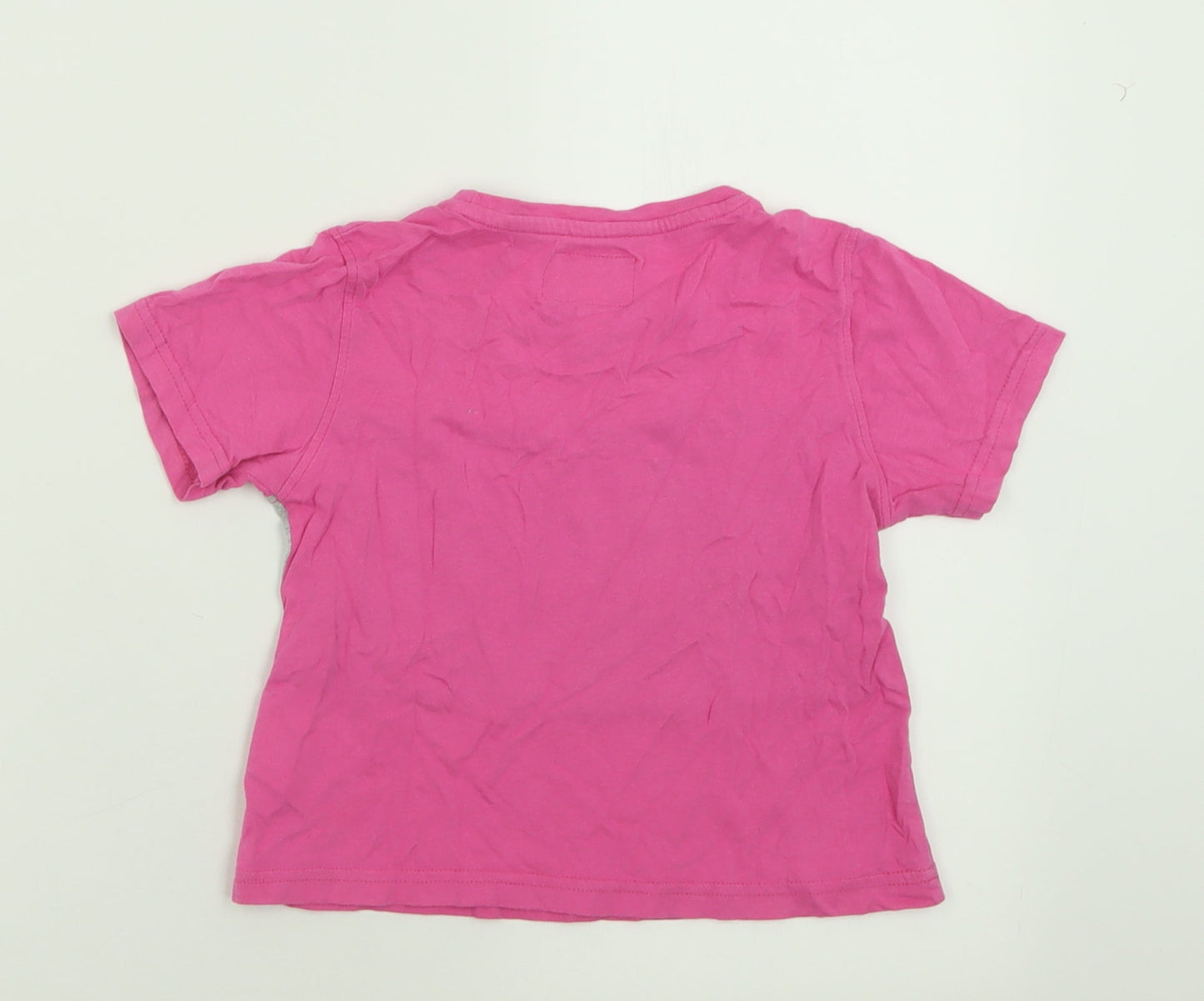 Threadgirls Girls Pink  Cotton Cropped T-Shirt Size 7-8 Years Crew Neck Pullover - Power