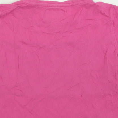 Threadgirls Girls Pink  Cotton Cropped T-Shirt Size 7-8 Years Crew Neck Pullover - Power