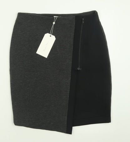 Part Two Womens Grey  Polyester Straight & Pencil Skirt Size M   Zip