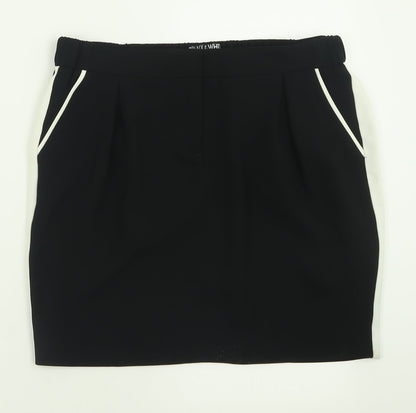sOliver Womens Black  Polyester A-Line Skirt Size 10   Hook & Eye