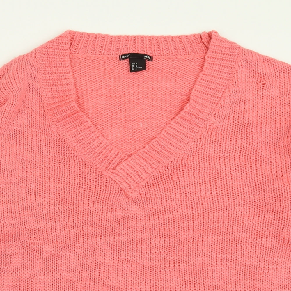 Womens UK Size M H&M Pink Pullover Jumper