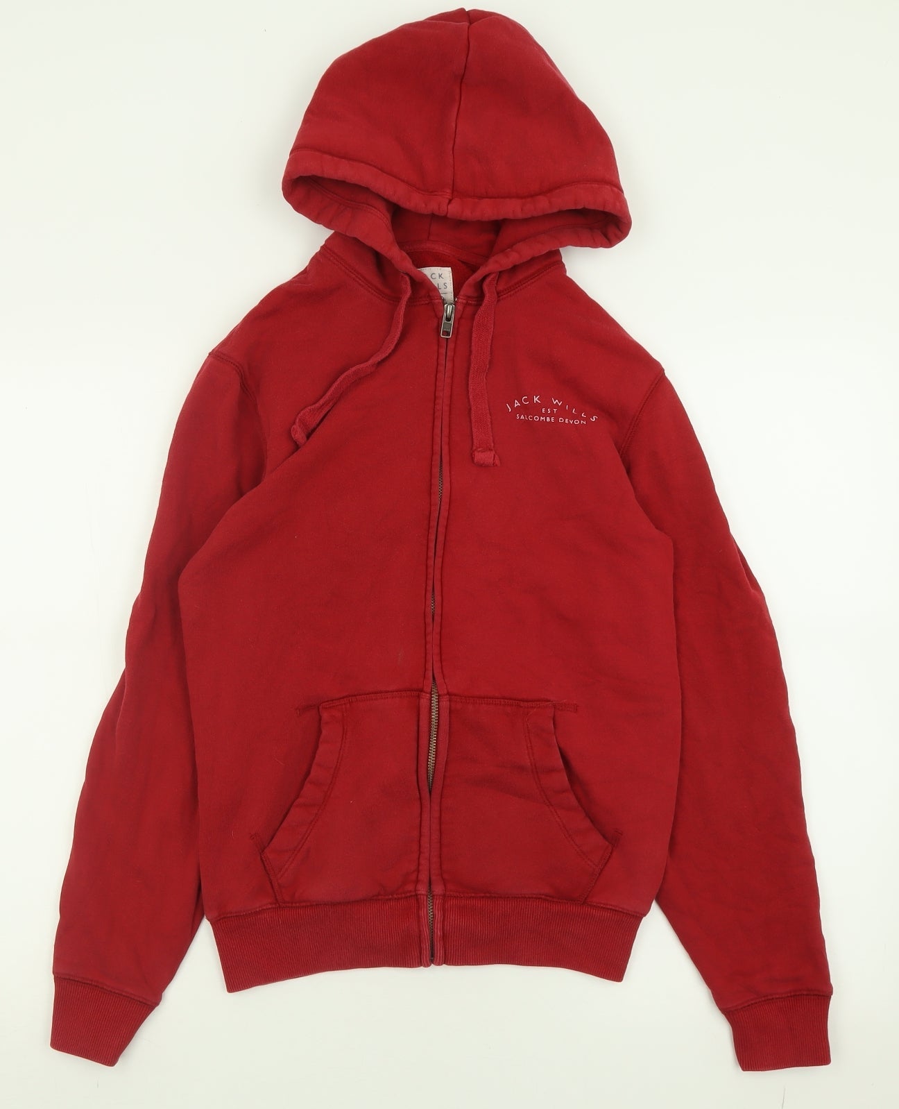 Mens UK Size XS Jack Wills Red Full Zip Hoodie