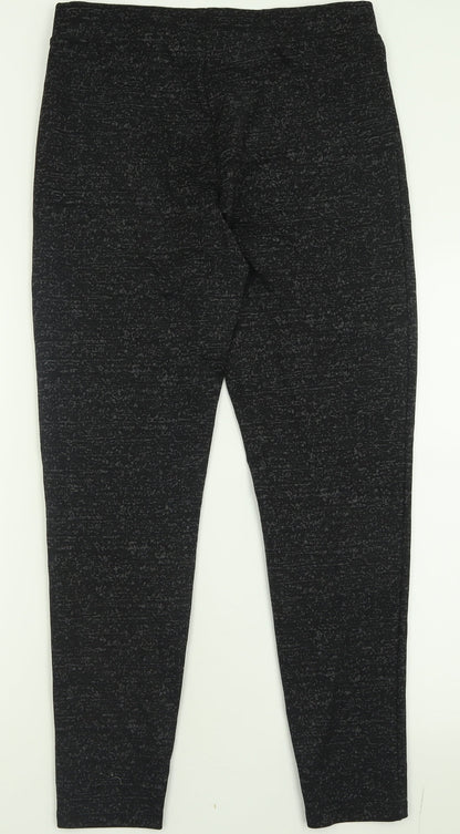 Womens UK Size 16 Papaya Regular Fit Capri Black Trousers