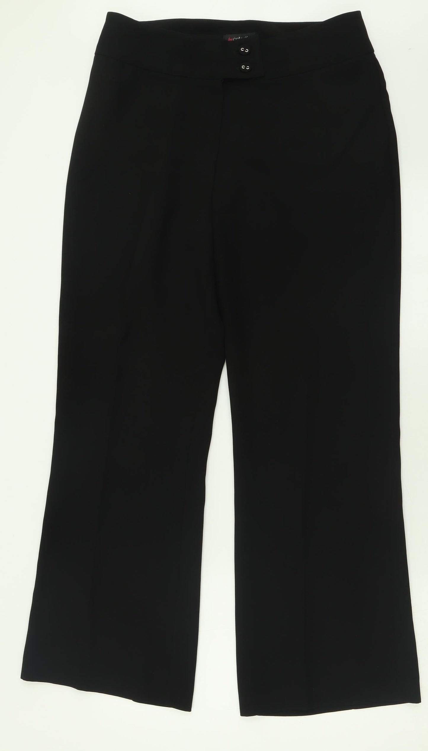 BM collection Womens Black  Polyester Trousers  Size 12 L29 in Regular Button