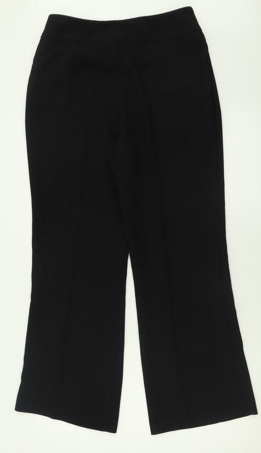 BM collection Womens Black  Polyester Trousers  Size 12 L29 in Regular Button