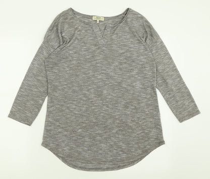 Papaya Womens Grey  Polyester Basic T-Shirt Size 12 V-Neck