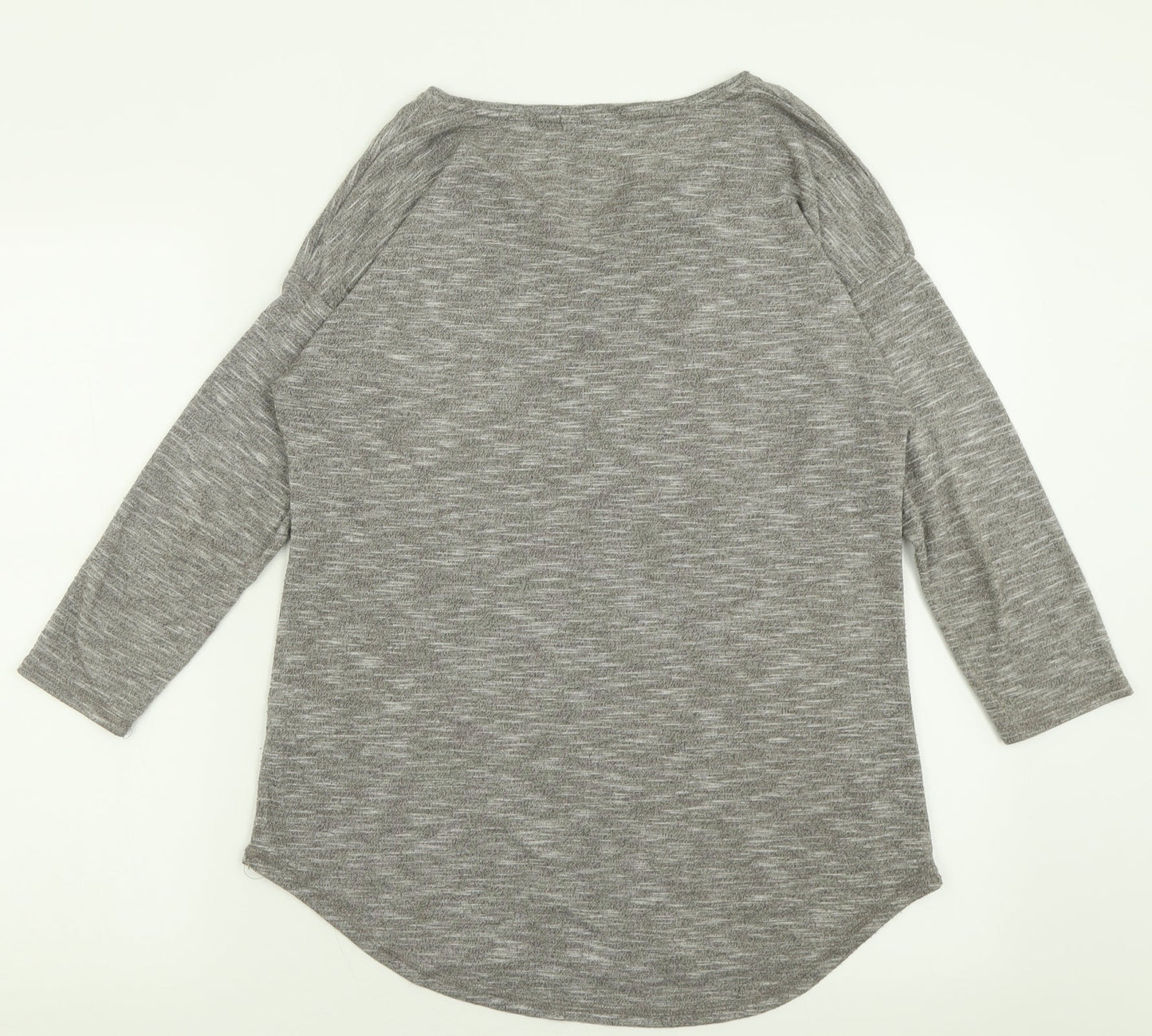 Papaya Womens Grey  Polyester Basic T-Shirt Size 12 V-Neck