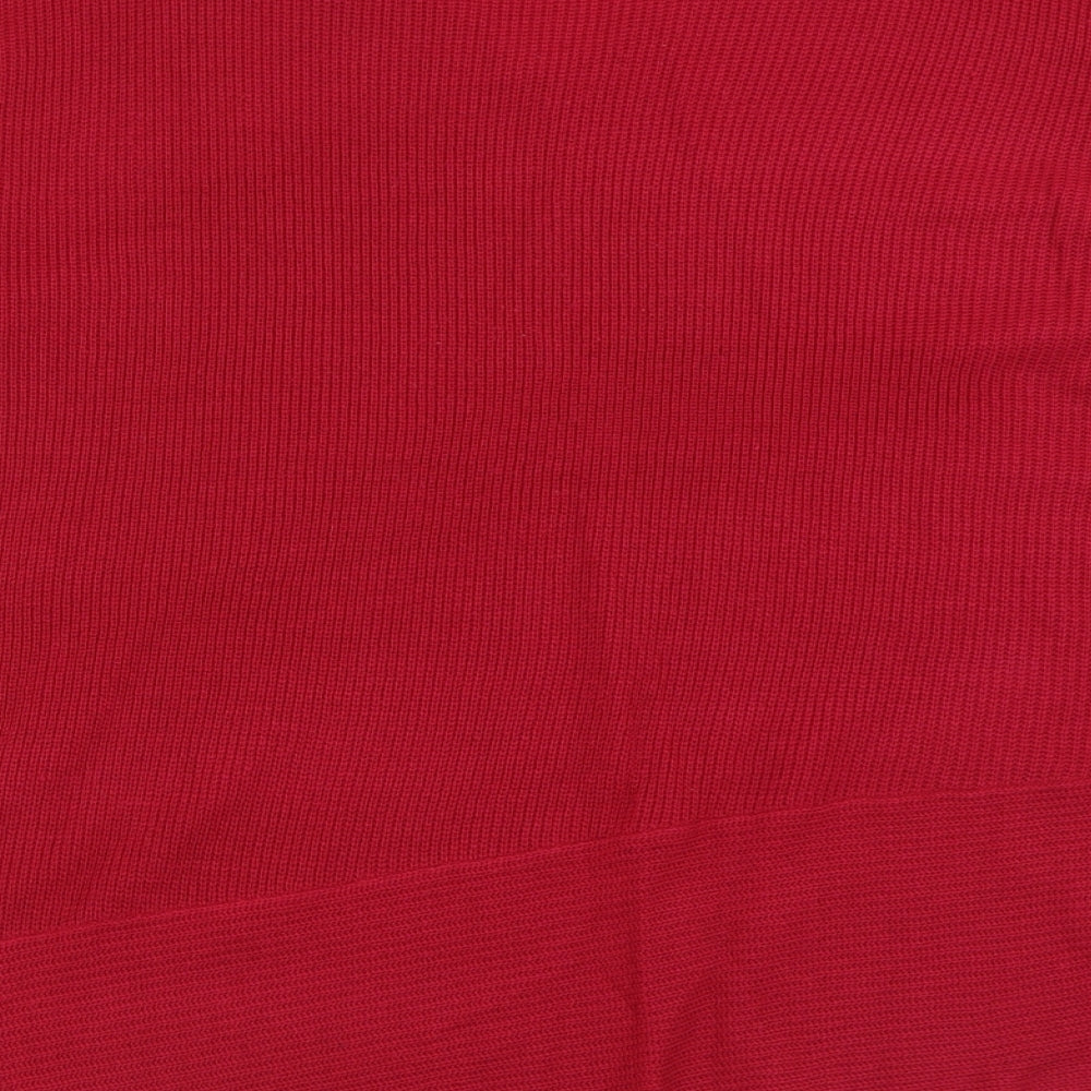 Evans Womens Pink V-Neck  Acrylic Pullover Jumper Size 22