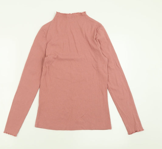TU Womens Pink High Neck  Polyester Pullover Jumper Size 12
