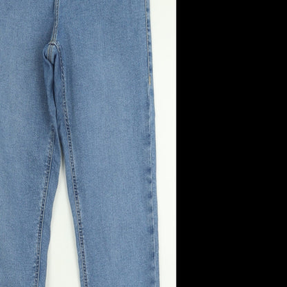 Topshop Womens Blue  Cotton Skinny Jeans Size 30 L32 in Regular Button