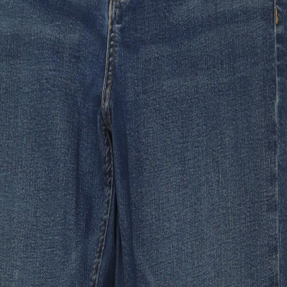 Topshop Womens Blue  Cotton Skinny Jeans Size 28 L32 in Regular Button