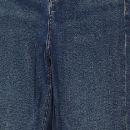 Topshop Womens Blue  Cotton Skinny Jeans Size 28 L32 in Regular Button
