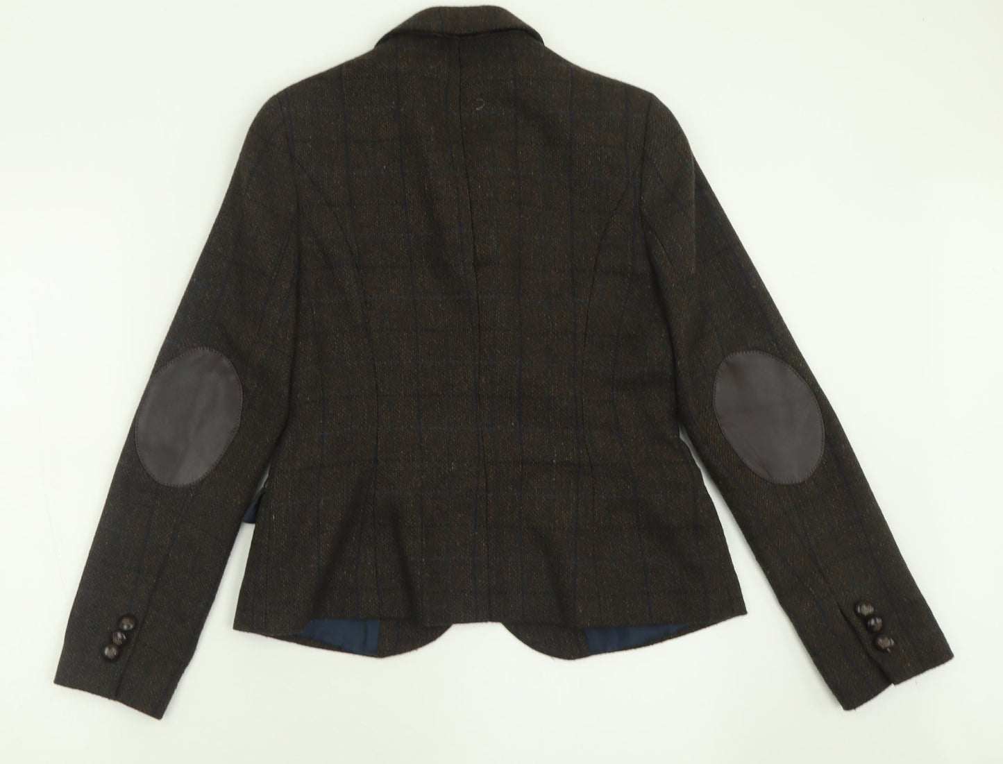 TU Womens Brown Check  Jacket Blazer Size 10  Button