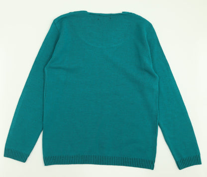 Womens UK Size M CHIC Green Pullover Jumper
