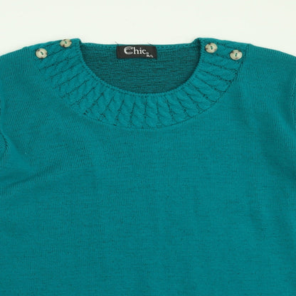 Womens UK Size M CHIC Green Pullover Jumper