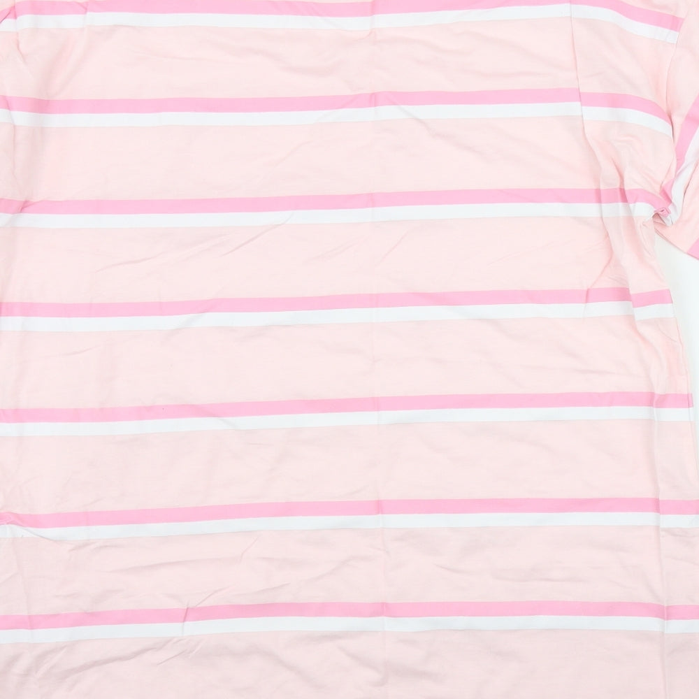 Missguided Womens Pink Striped Polyester T-Shirt Dress  Size 6  Round Neck Pullover