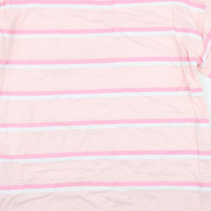 Missguided Womens Pink Striped Polyester T-Shirt Dress  Size 6  Round Neck Pullover