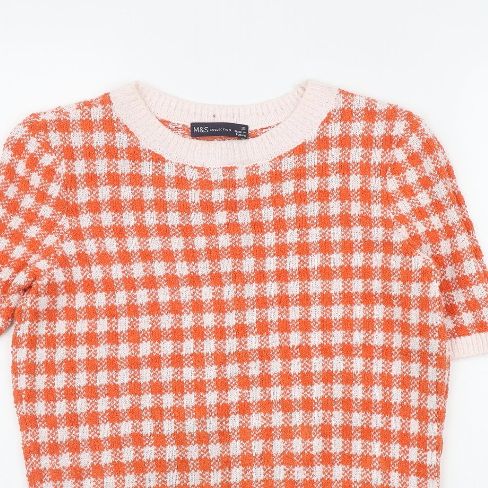 Womens UK Size 10 Marks and Spencer Orange Pullover Jumper