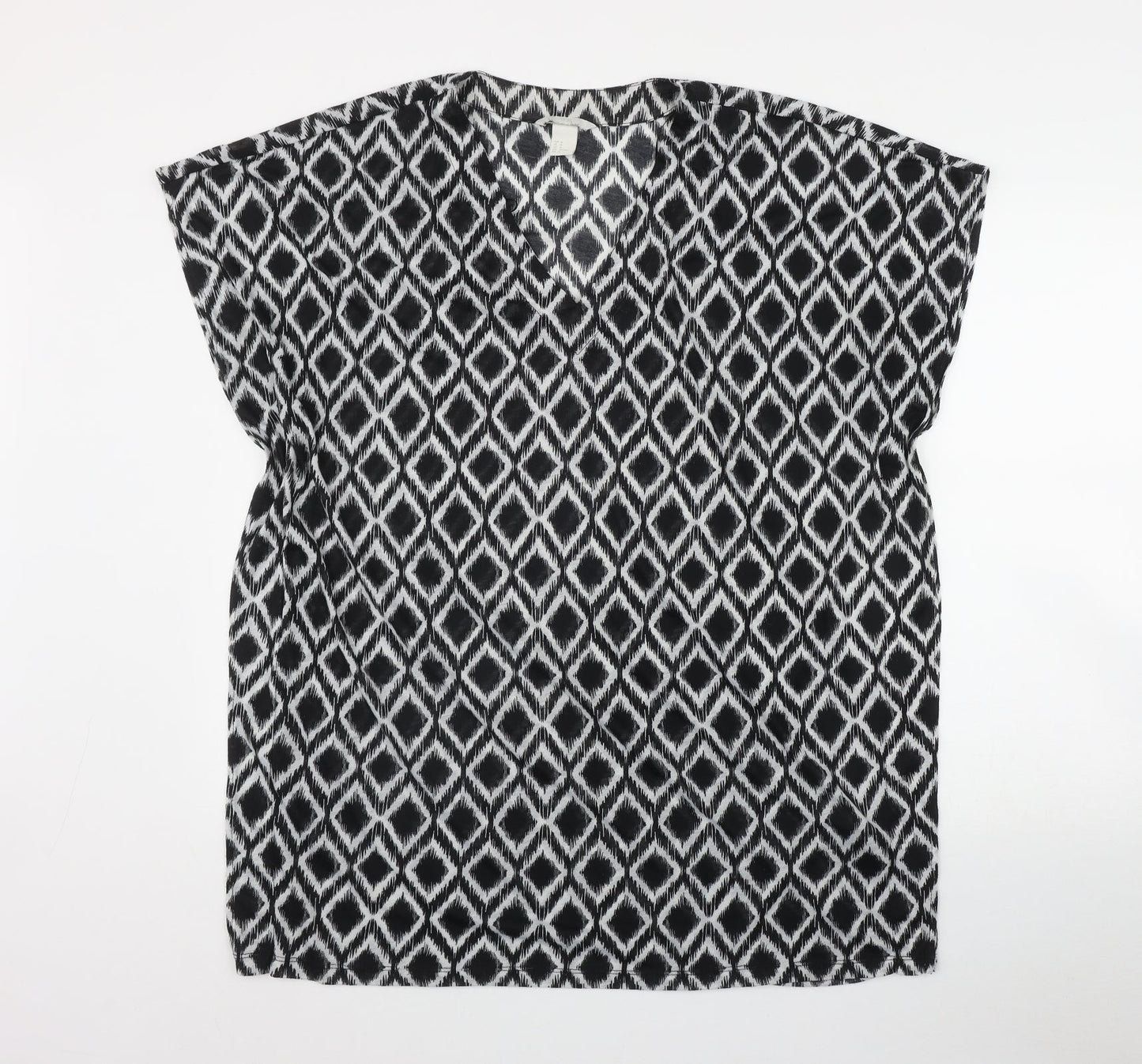 Womens UK Size M H&M Black Kimono T-Shirt