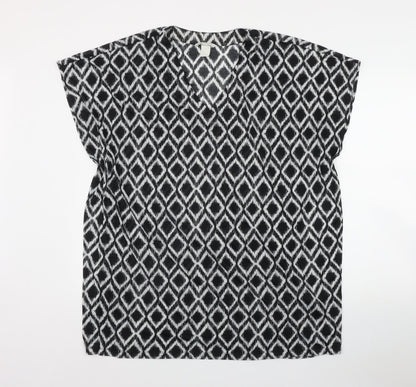 Womens UK Size M H&M Black Kimono T-Shirt