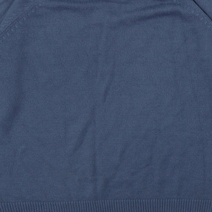 Southbay Mens Blue V-Neck  Acrylic Pullover Jumper Size M