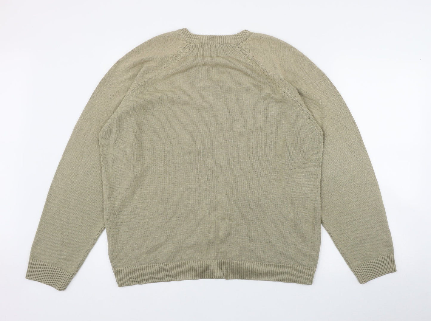 South Bay Mens Beige V-Neck  Acrylic Pullover Jumper Size M