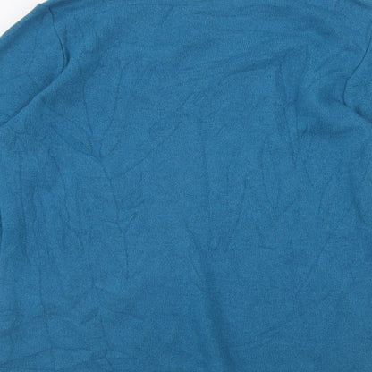 Aribel Womens Blue Scoop Neck  Acrylic Pullover Jumper Size 10