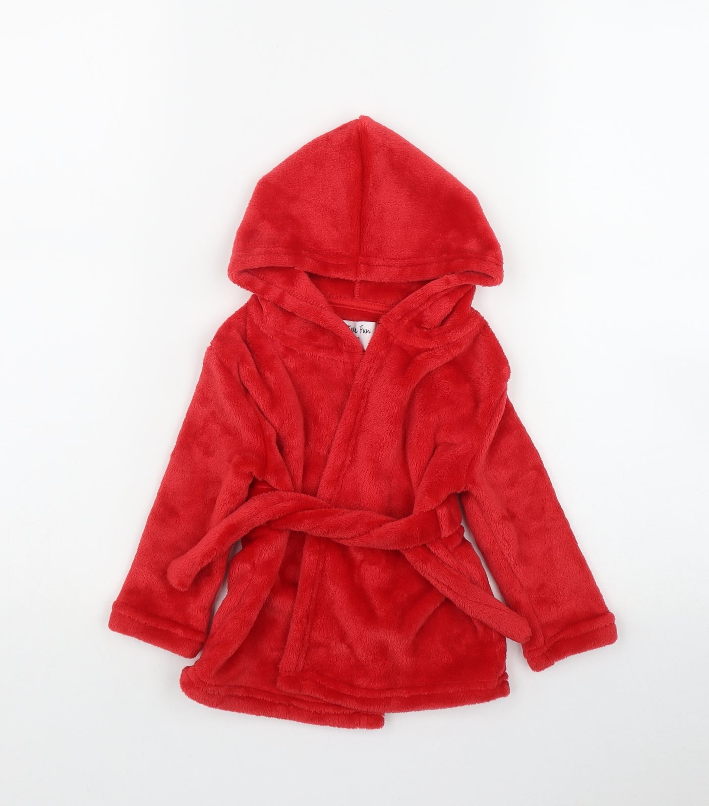 Festive Fun Baby Red  Polyester Kimono Robe Size 9-12 Months  Tie