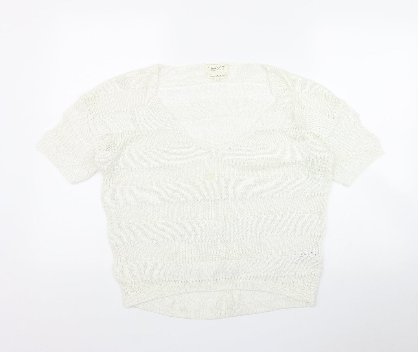 Womens UK Size 14 NEXT White Pullover Jumper