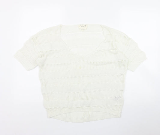 Womens UK Size 14 NEXT White Pullover Jumper