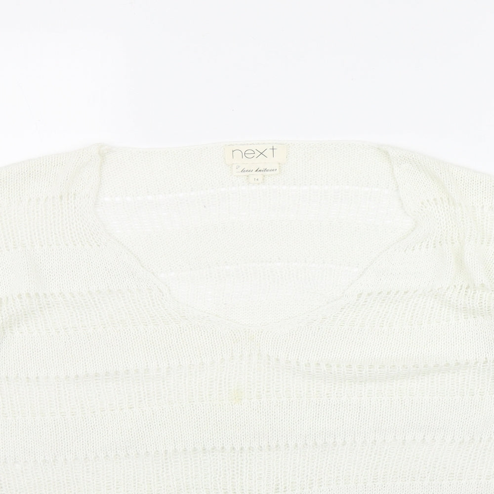 Womens UK Size 14 NEXT White Pullover Jumper