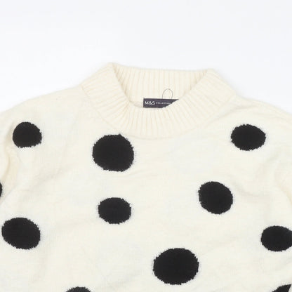 Womens UK Size S Marks and Spencer Ivory Pullover Jumper