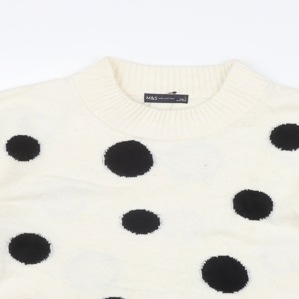 Womens UK Size L Marks and Spencer Ivory Pullover Jumper