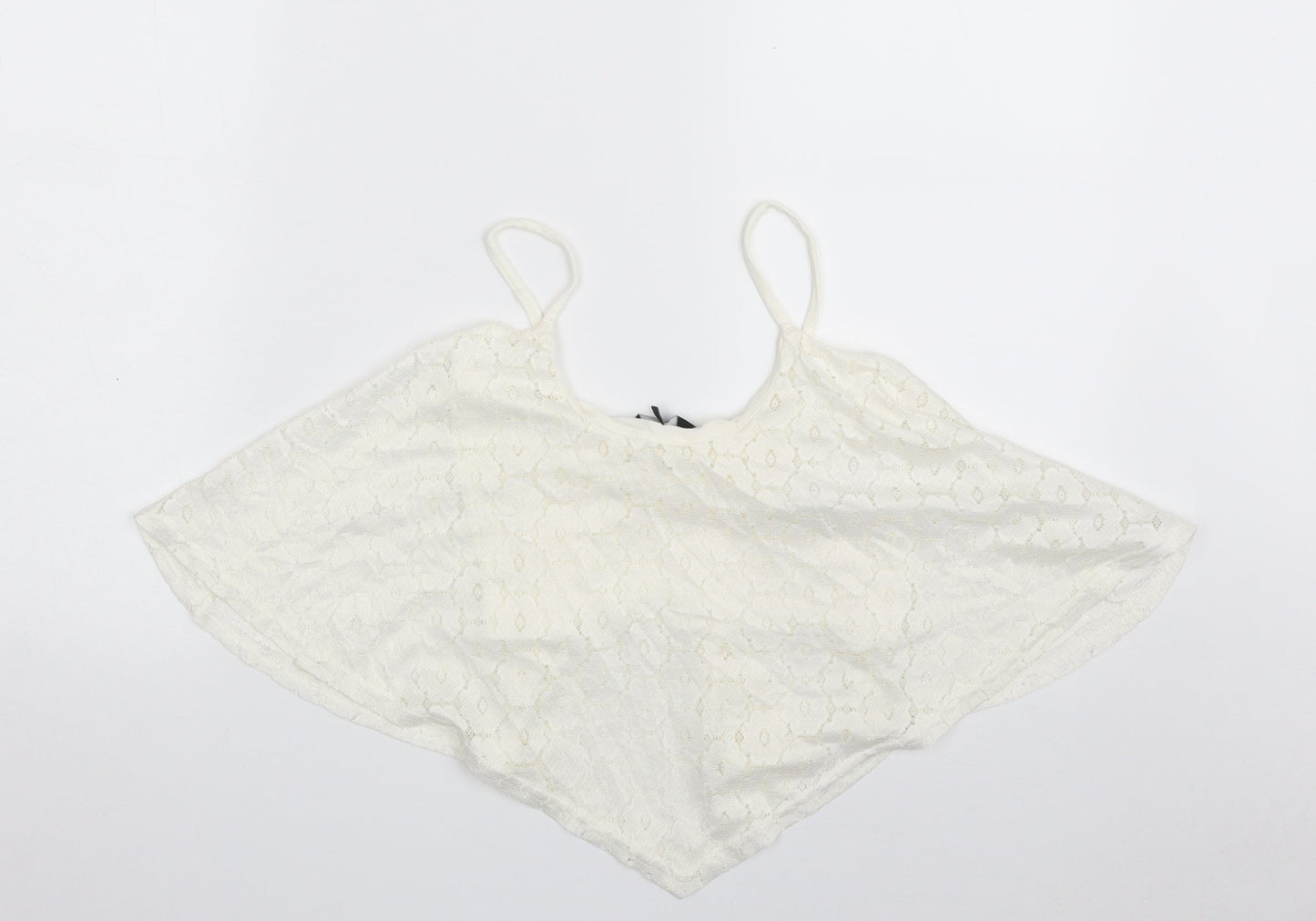 Womens UK Size 8 New Look Ivory Cropped Blouse