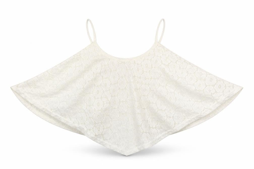 Front view of New Look women’s ivory floral polyester cropped blouse, size UK 8, off the shoulder