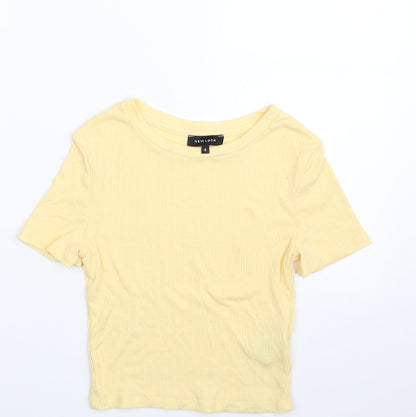 New Look Womens Yellow  Polyester Pullover Sweatshirt Size 6  Pullover