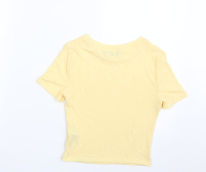 New Look Womens Yellow  Polyester Pullover Sweatshirt Size 6  Pullover