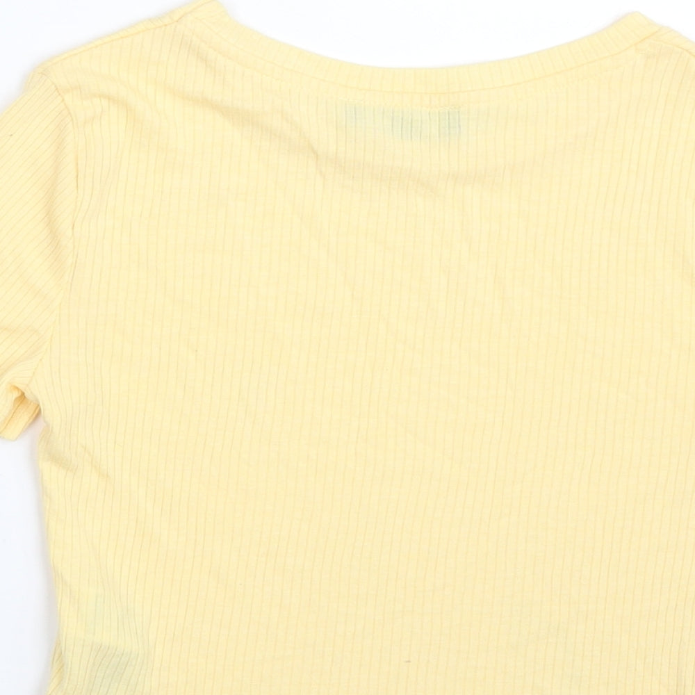New Look Womens Yellow  Polyester Pullover Sweatshirt Size 6  Pullover
