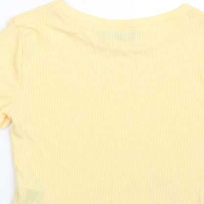 New Look Womens Yellow  Polyester Pullover Sweatshirt Size 6  Pullover